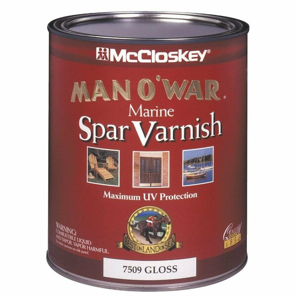 Mccloskey Man O'War Gloss Spar Marine Interior & Exterior Varnish, Quart 080.0007509.005